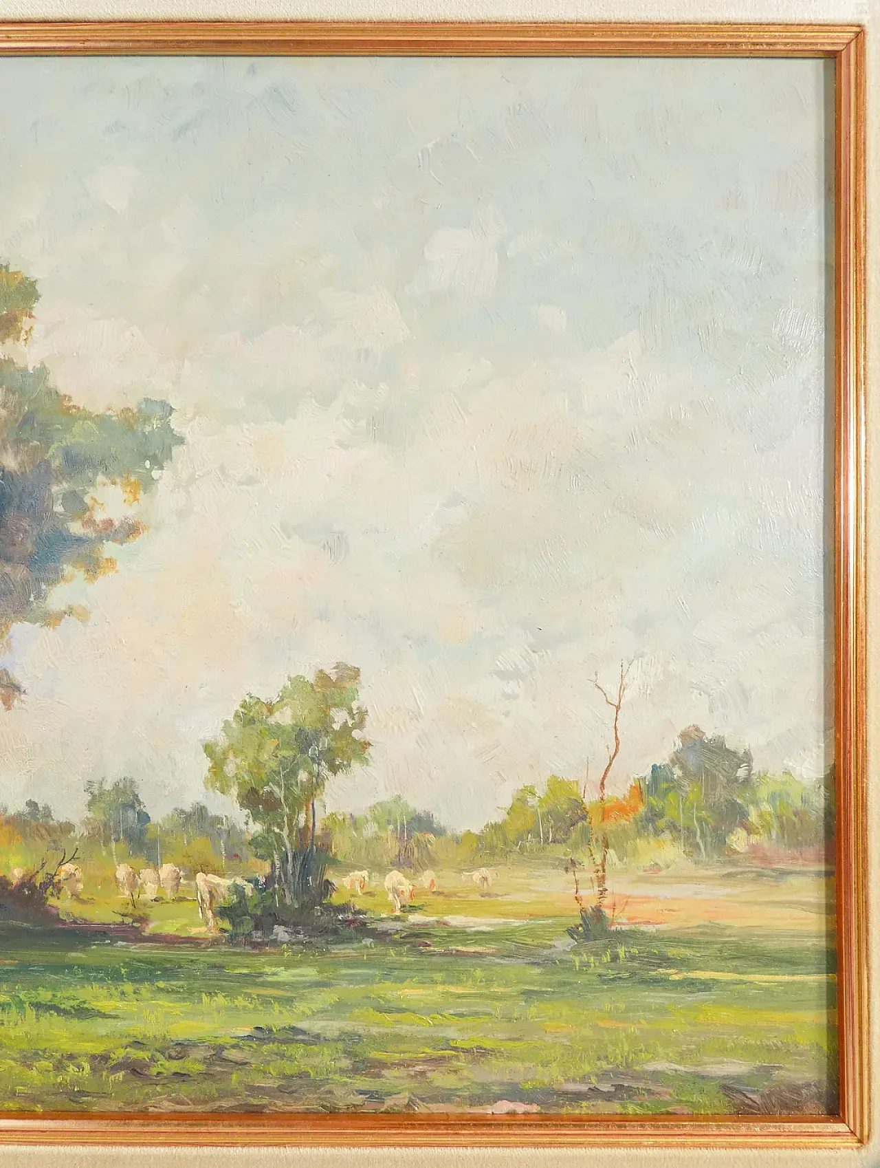 Pascolo nel Canavesano di Mario Gheduzzi, olio su tavola, anni '50 7