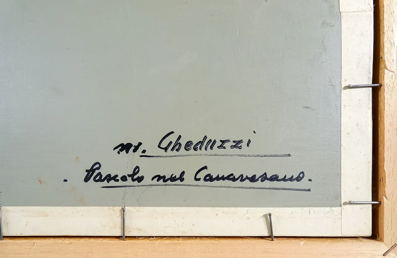 Pascolo nel Canavesano di Mario Gheduzzi, olio su tavola, anni '50 9