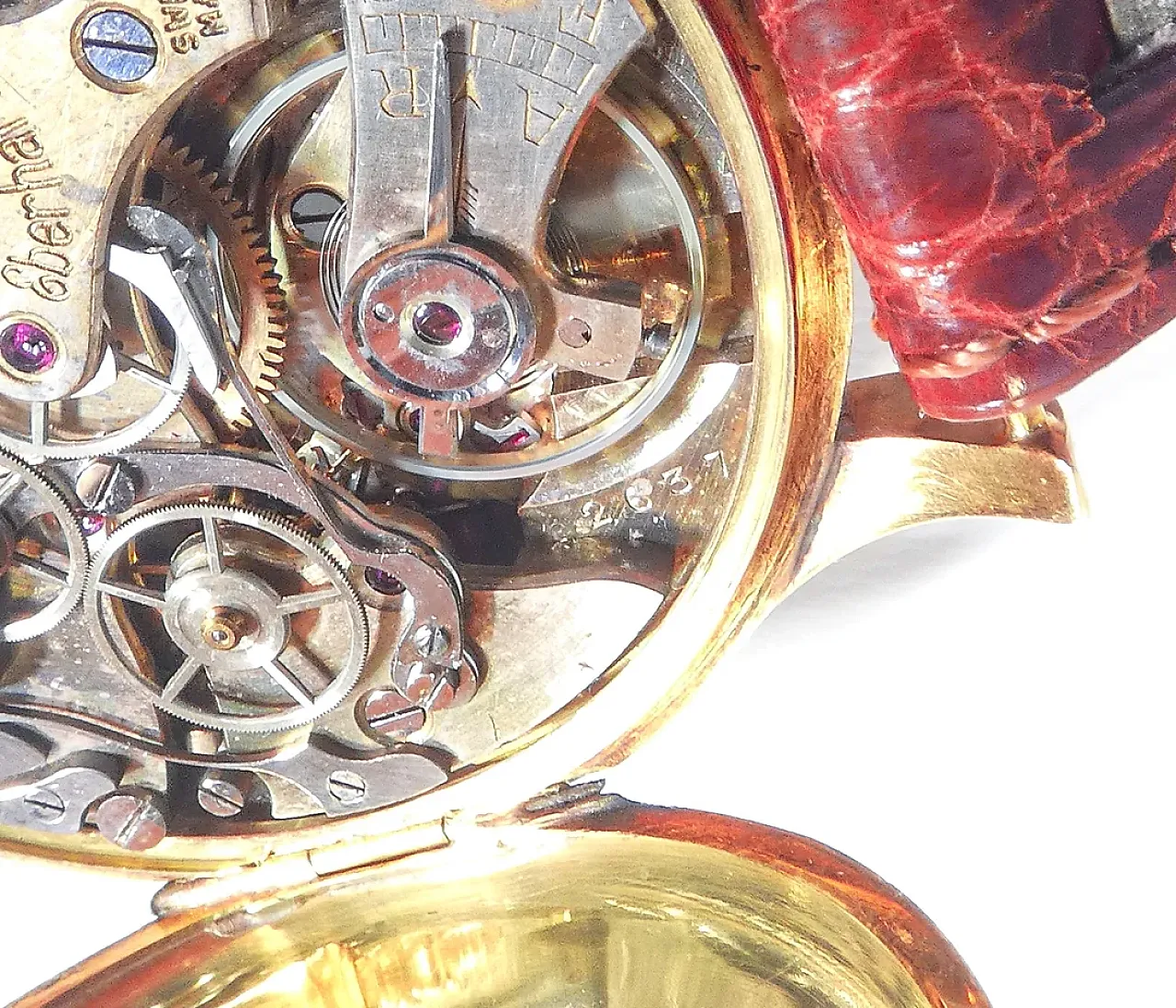 Cronografo da polso EBERHARD in oro, anni '50 5