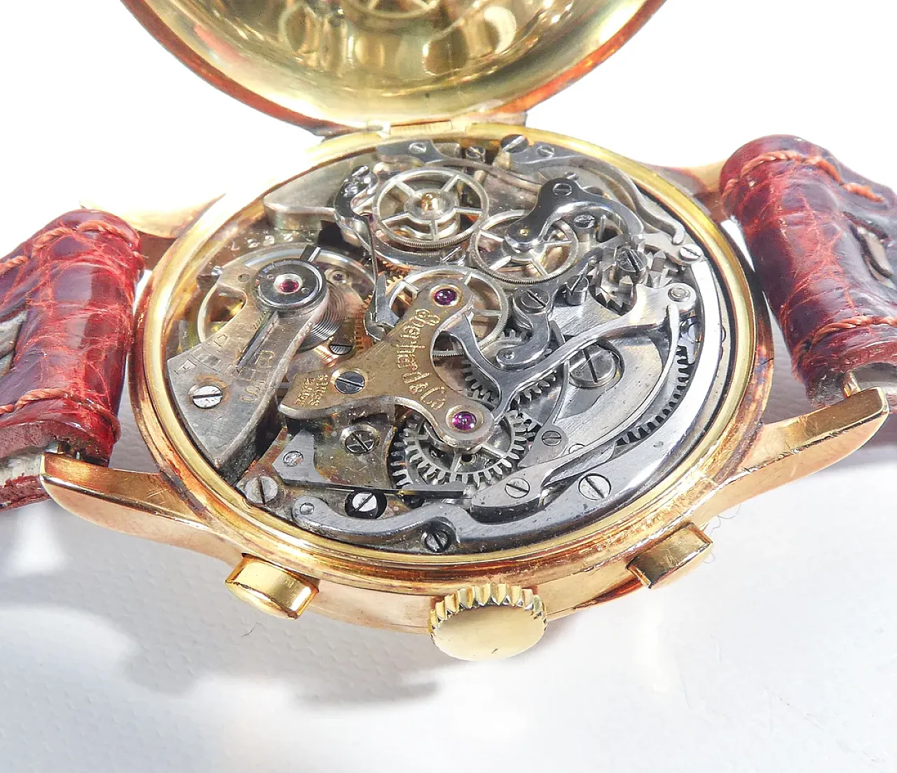 Cronografo da polso EBERHARD in oro, anni '50 6