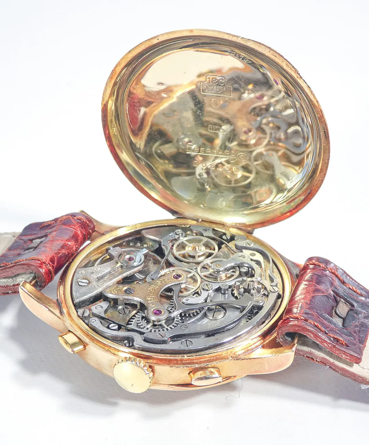 Cronografo da polso EBERHARD in oro, anni '50 8