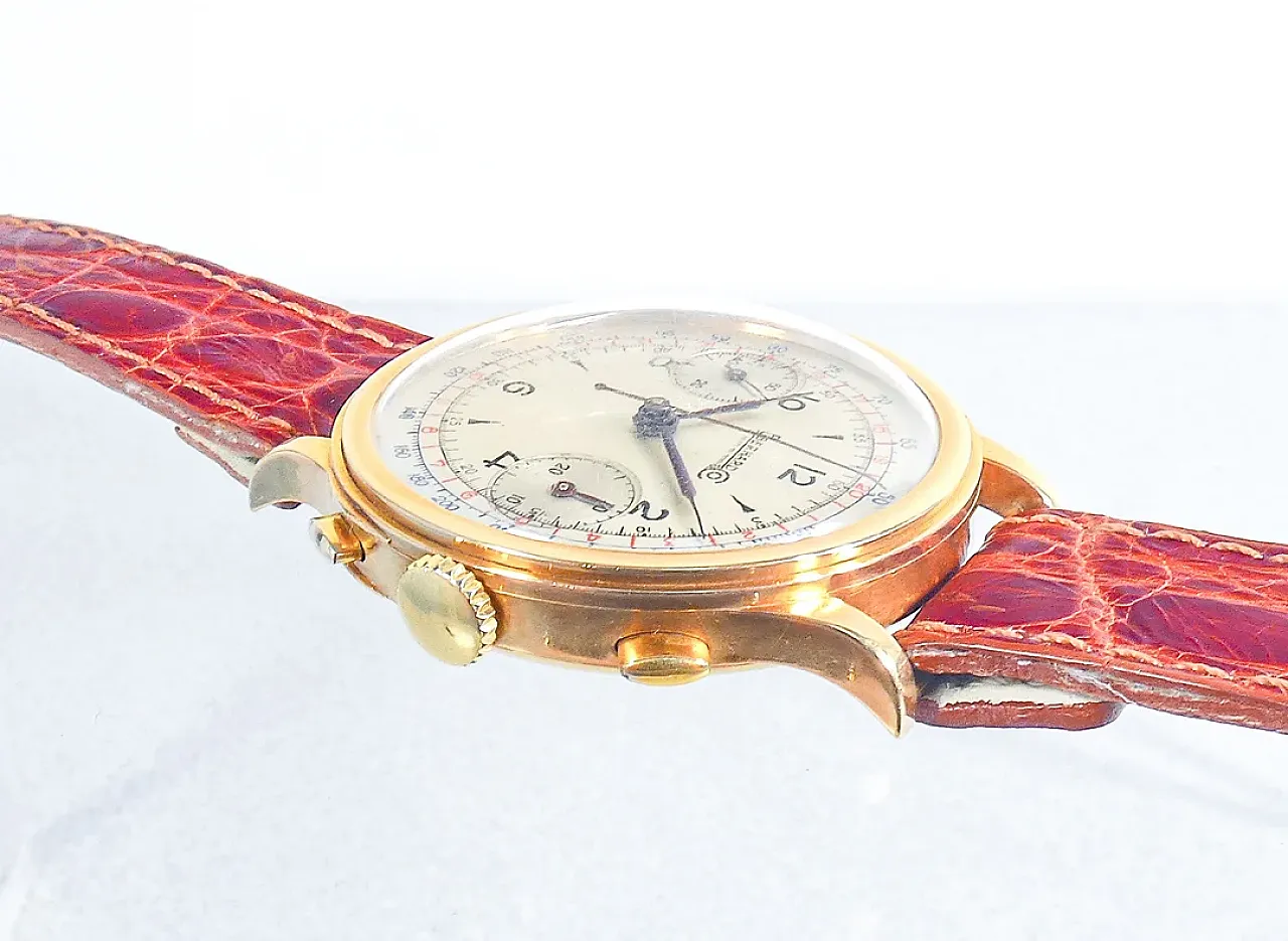 Cronografo da polso EBERHARD in oro, anni '50 9