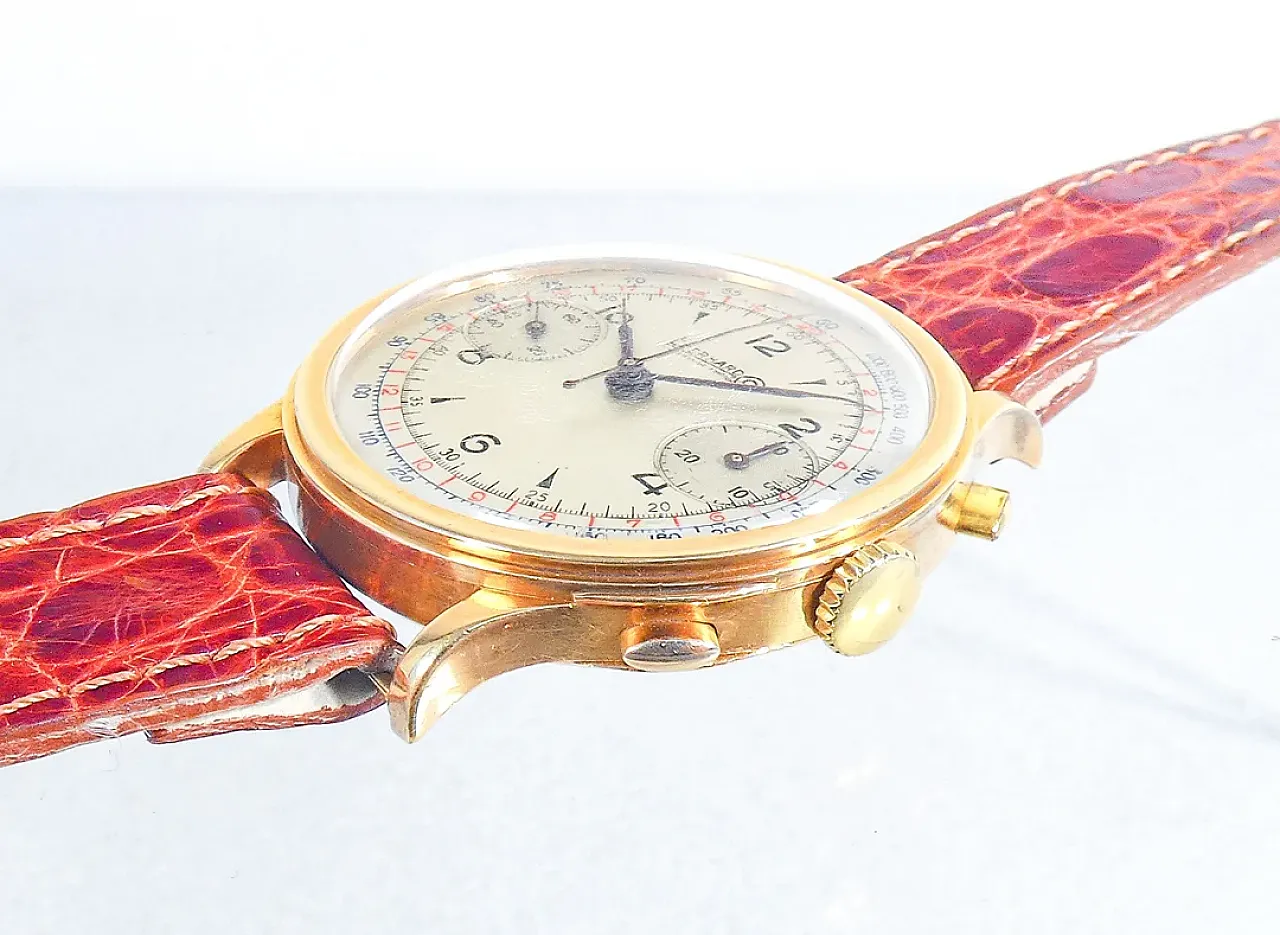 Cronografo da polso EBERHARD in oro, anni '50 10