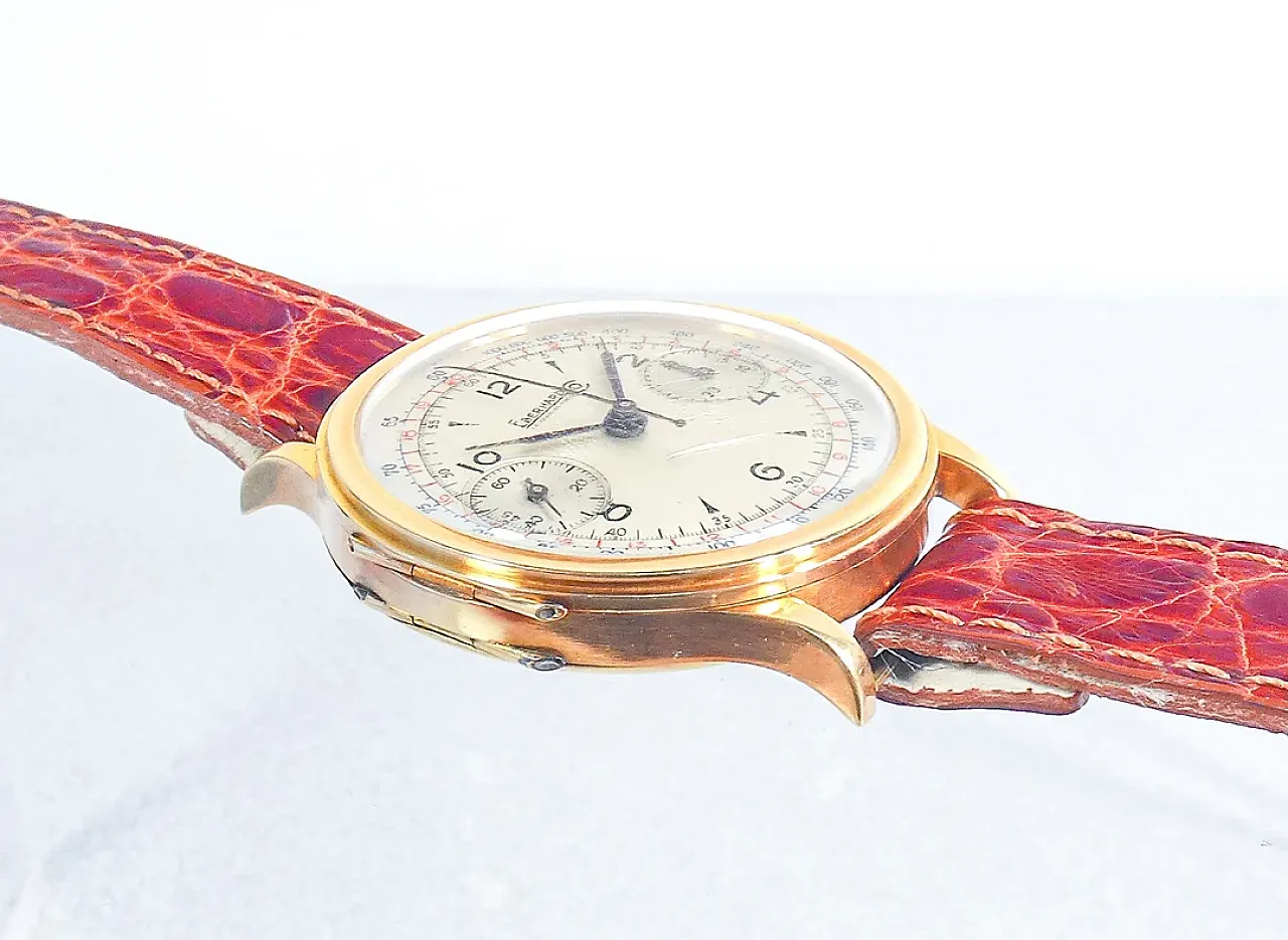 Cronografo da polso EBERHARD in oro, anni '50 11