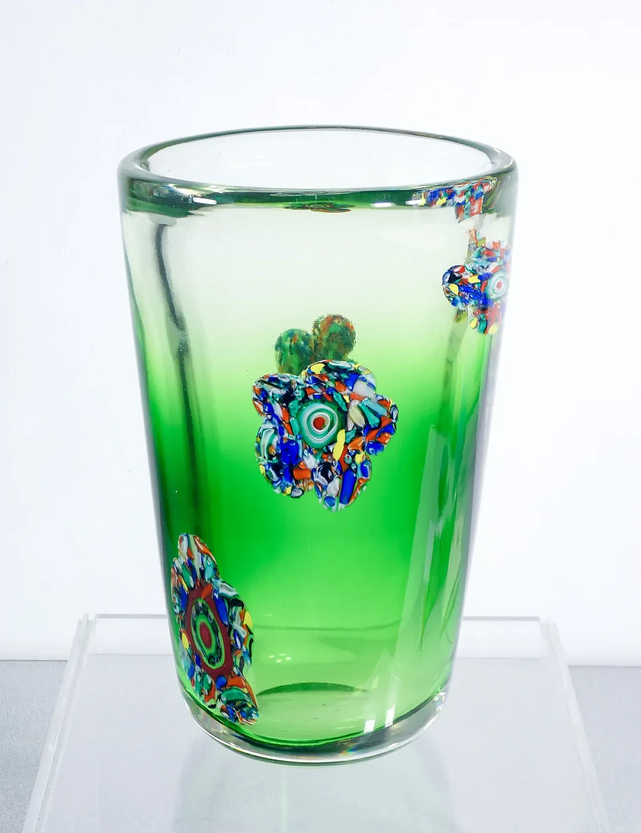 Vaso in vetro soffiato di Murano, anni '90 1