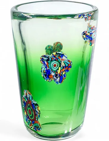 Vaso in vetro soffiato di Murano, anni '90