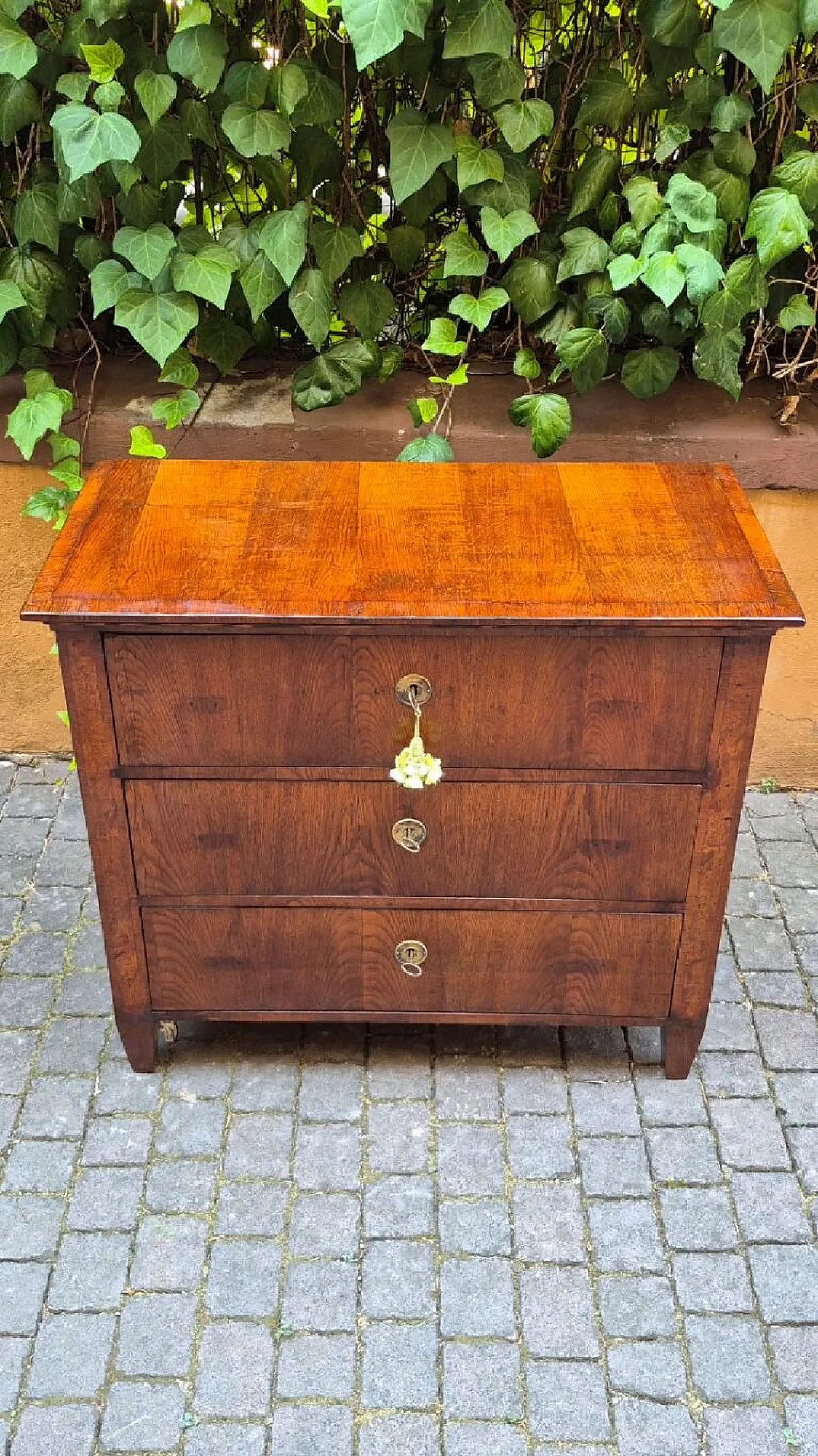 Laid Louis XVI style chest of drawers, 19th century 2