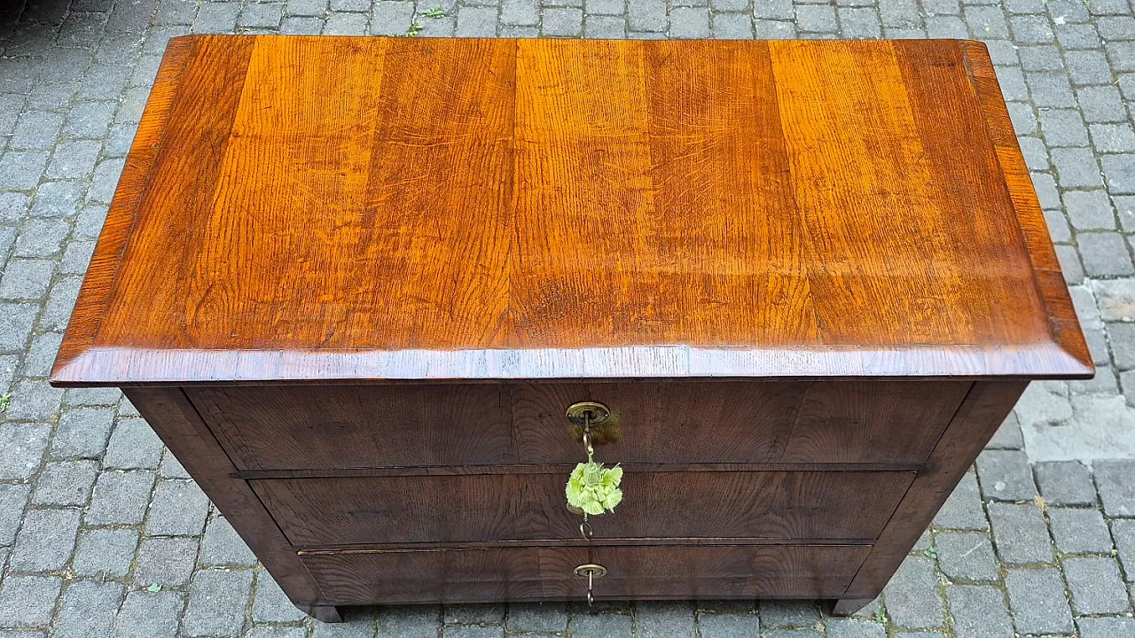 Laid Louis XVI style chest of drawers, 19th century 10