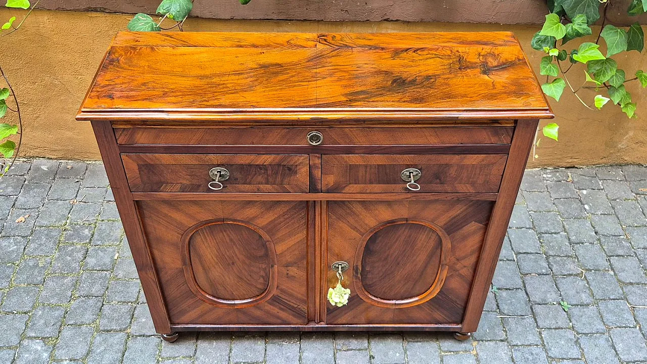 Serving sideboard narrow veneered walnut, 19th century 10