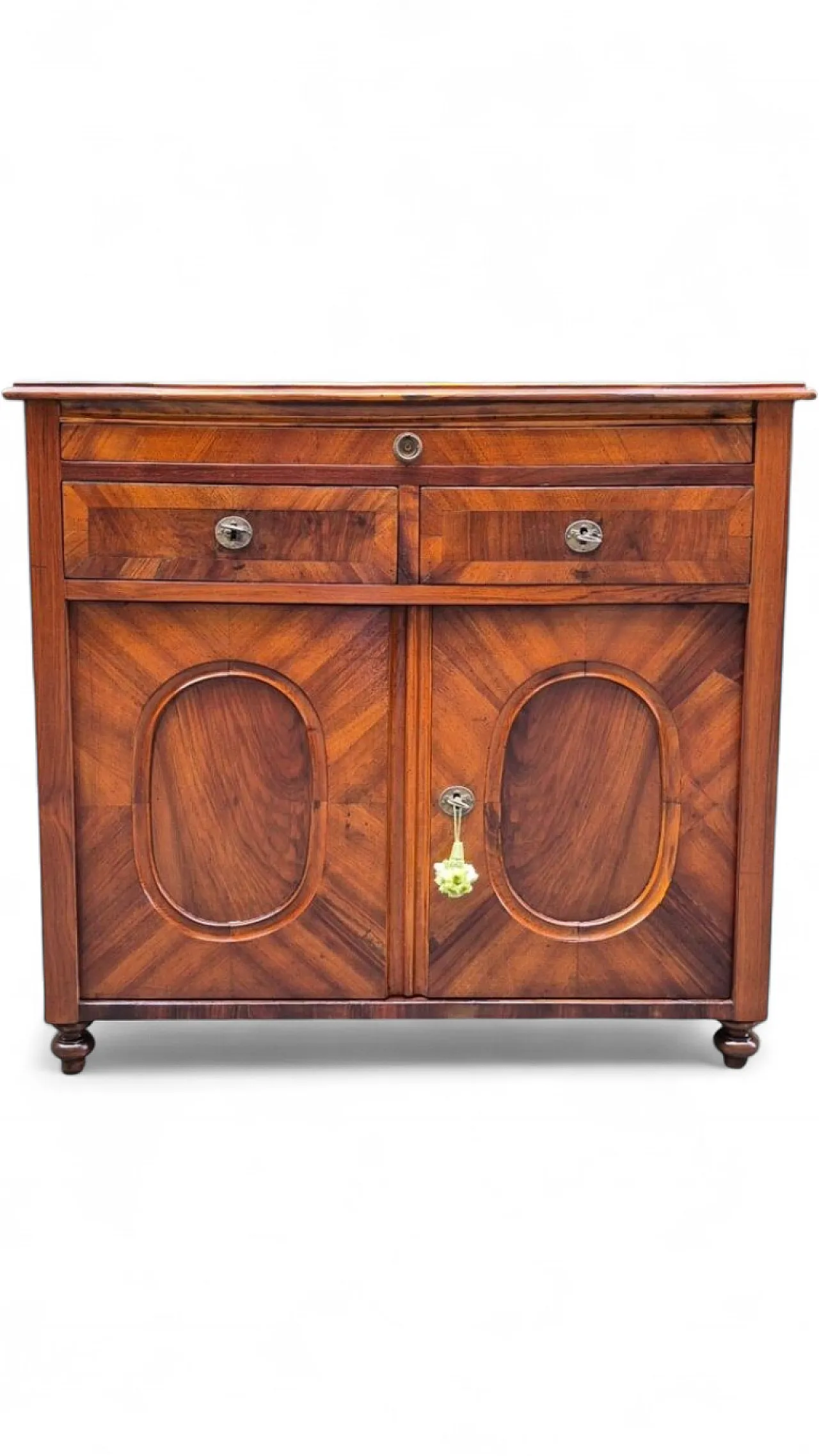 Serving sideboard narrow veneered walnut, 19th century 12