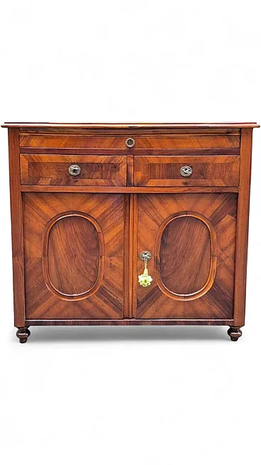 Serving sideboard narrow veneered walnut, 19th century