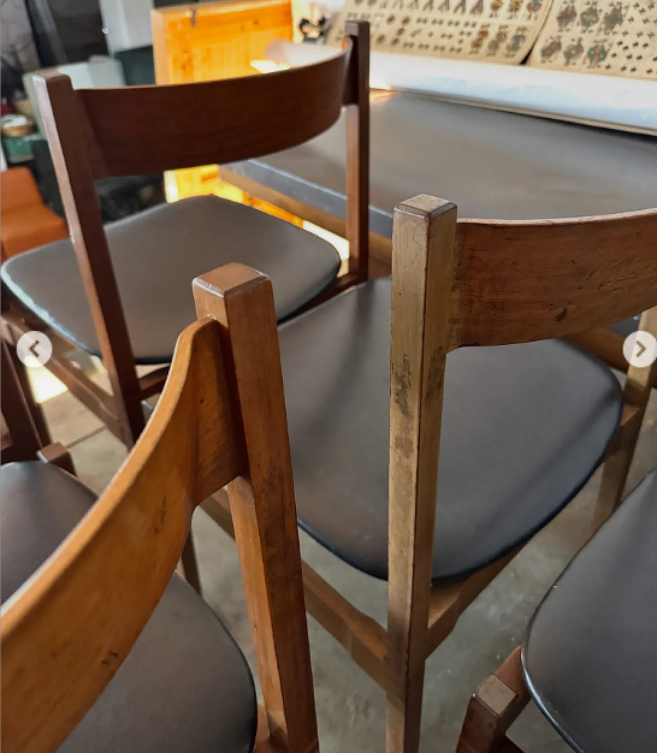 6 Sedie modello 101 di Gianfranco Frattini per Cassina, anni ’60 8