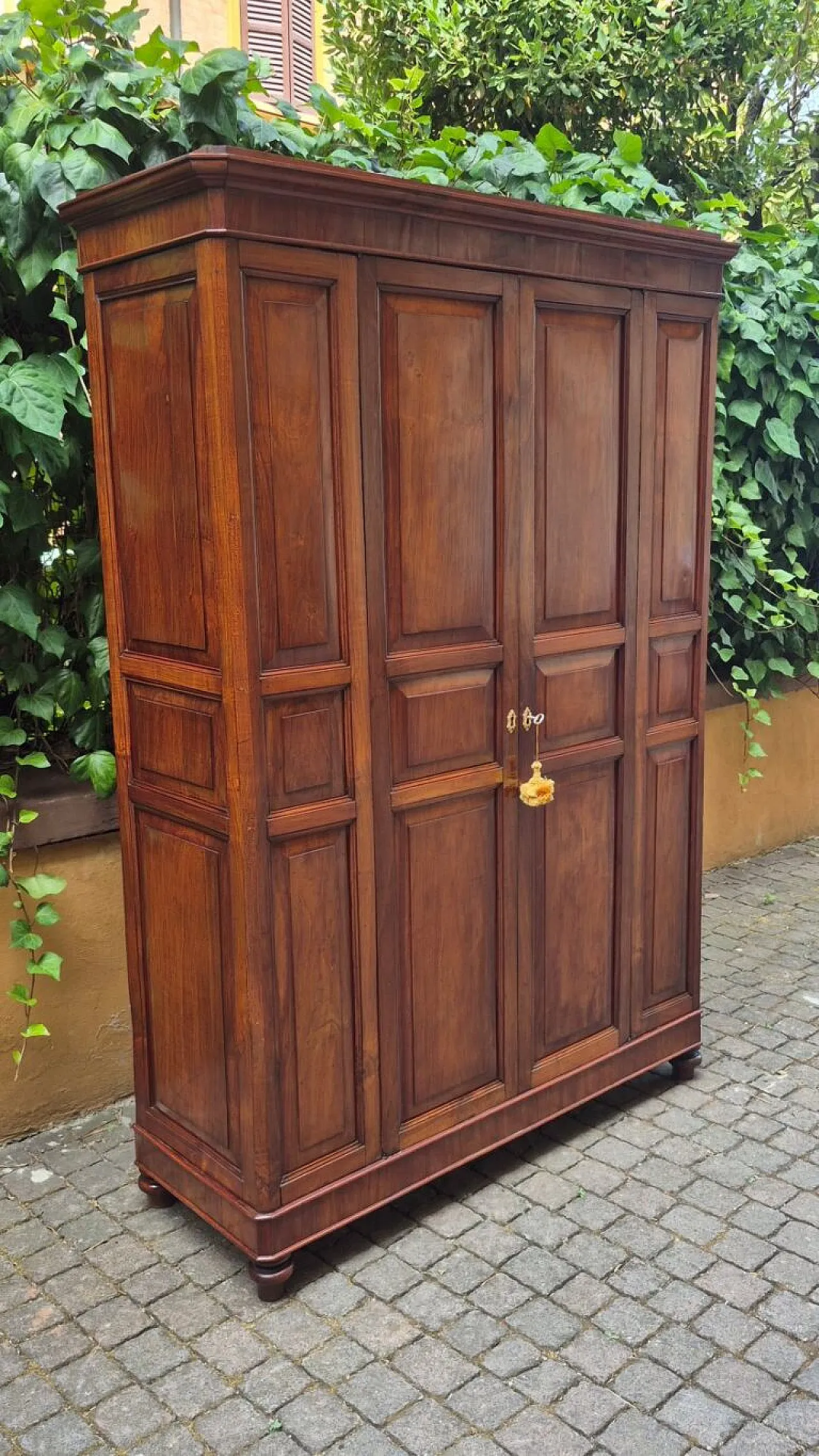 Paneled cherry pantry cabinet, 19th century 2