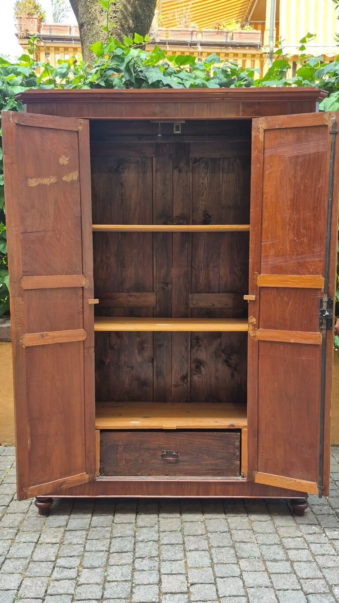 Paneled cherry pantry cabinet, 19th century 3