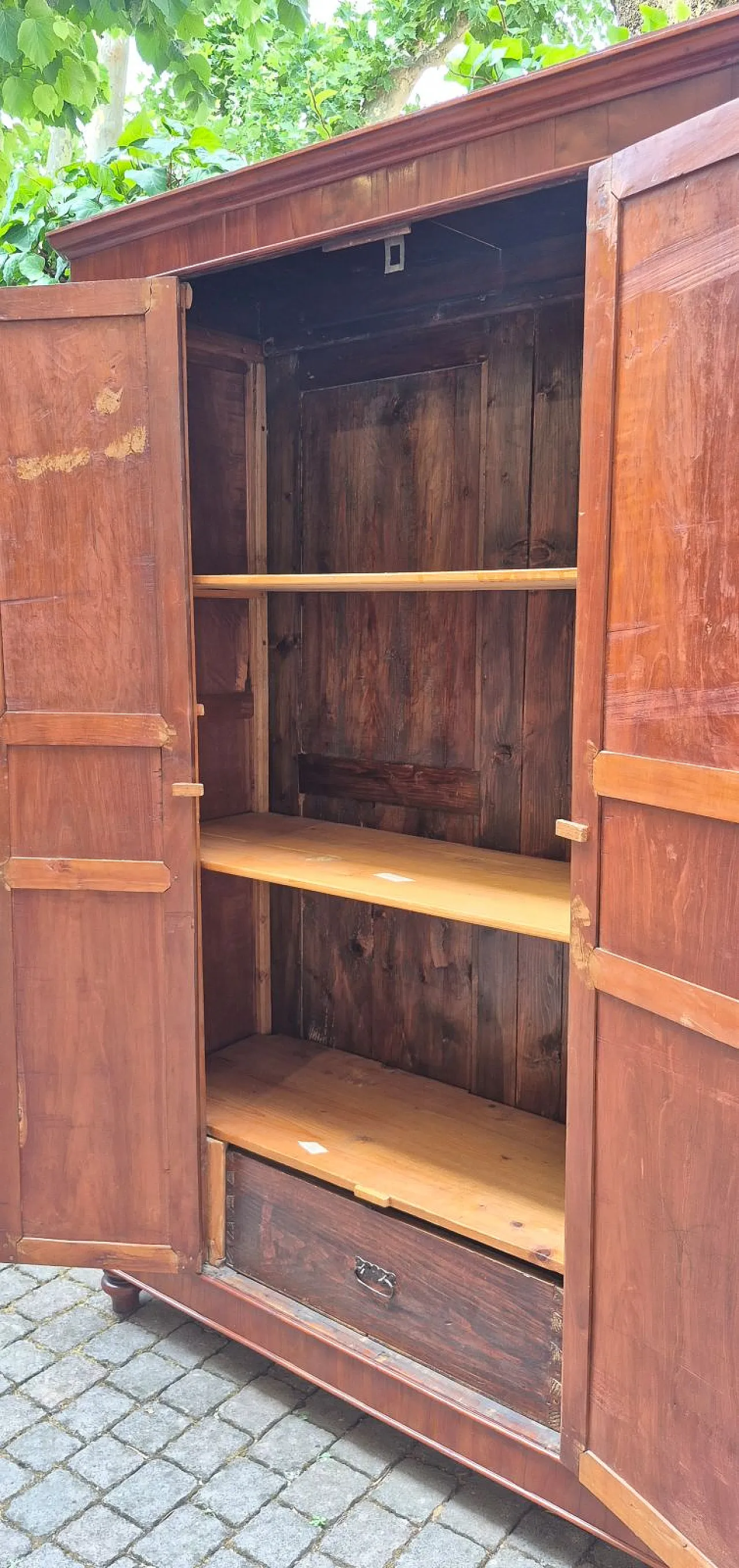Paneled cherry pantry cabinet, 19th century 4