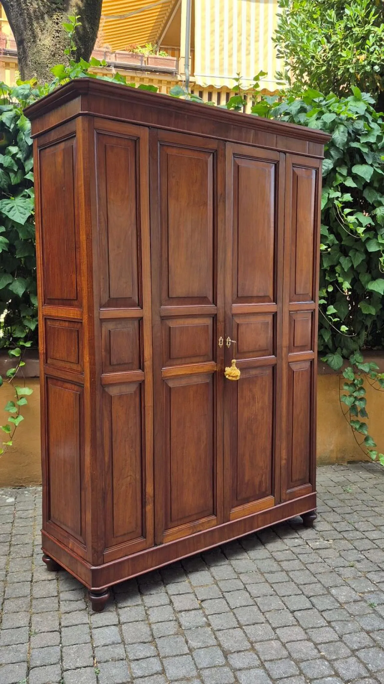 Paneled cherry pantry cabinet, 19th century 5