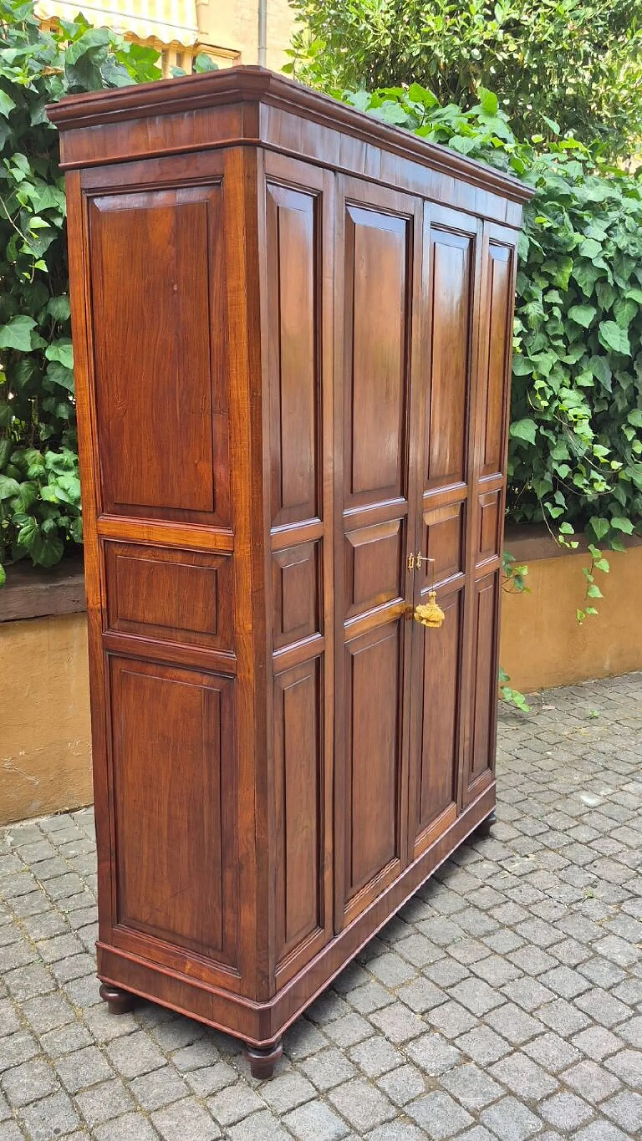 Paneled cherry pantry cabinet, 19th century 6
