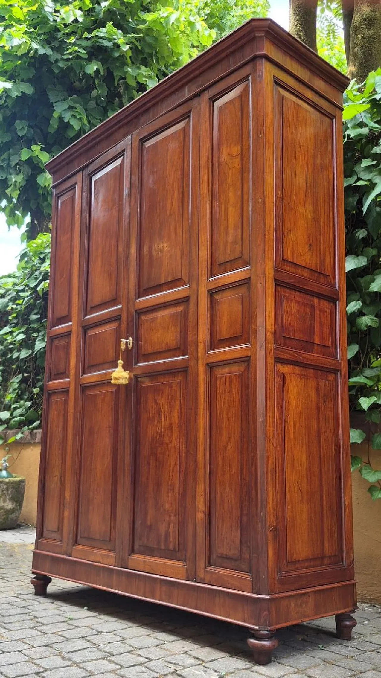 Paneled cherry pantry cabinet, 19th century 7