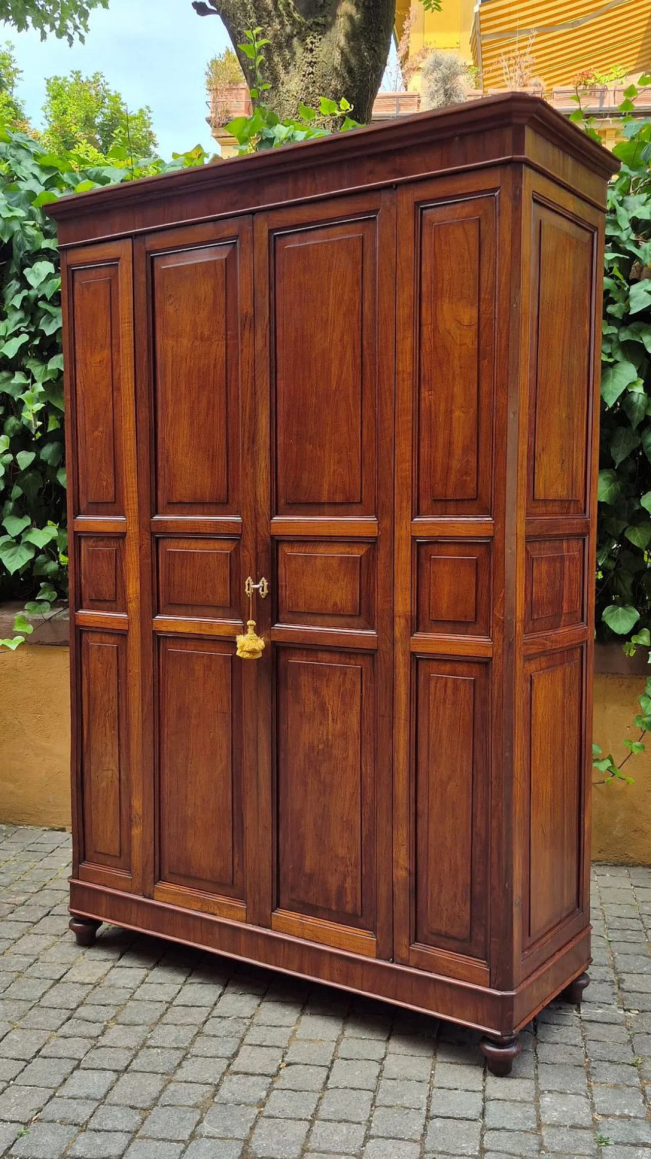 Paneled cherry pantry cabinet, 19th century 8