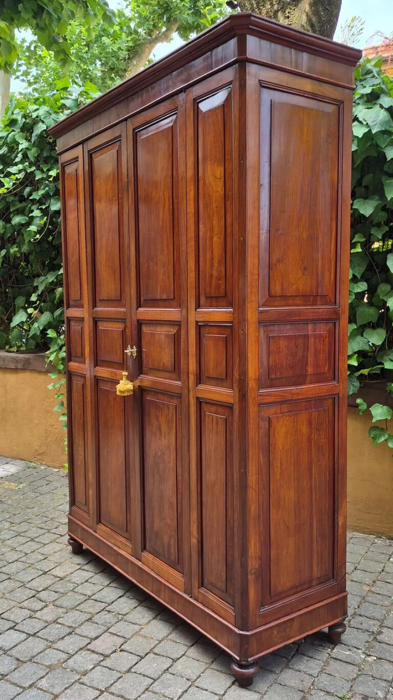 Paneled cherry pantry cabinet, 19th century 9