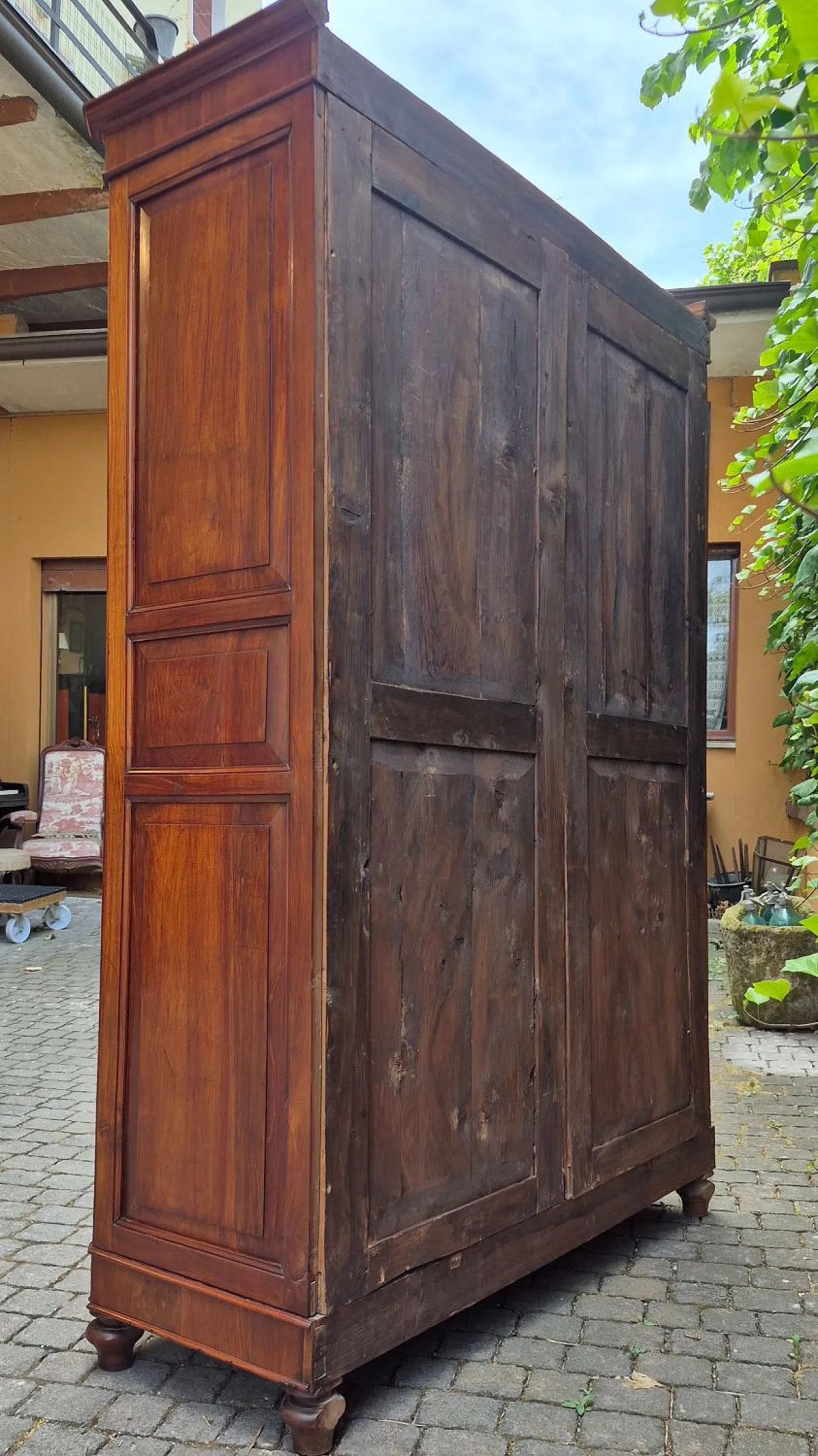 Paneled cherry pantry cabinet, 19th century 10