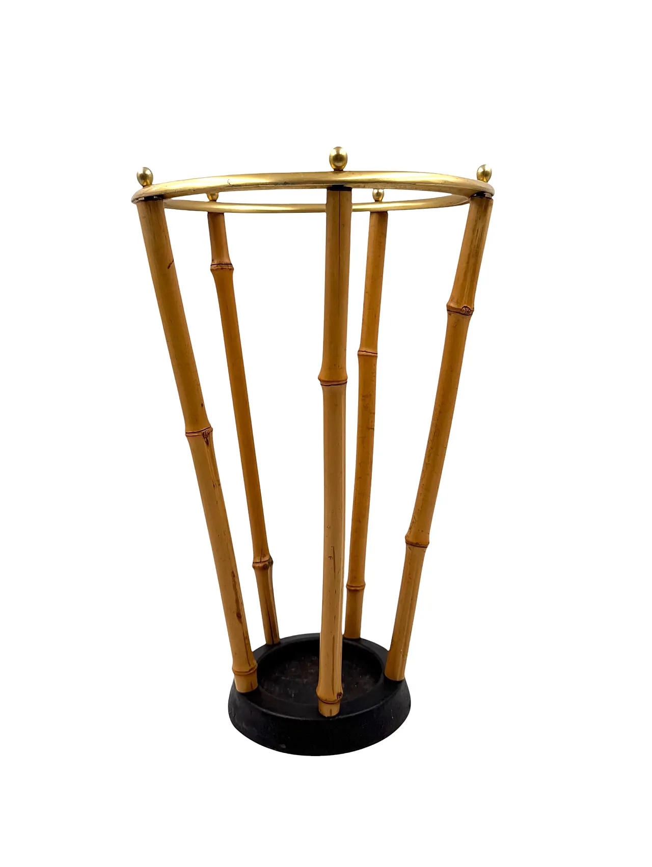 Hollywood Regency style bamboo umbrella stand, France 1970 1