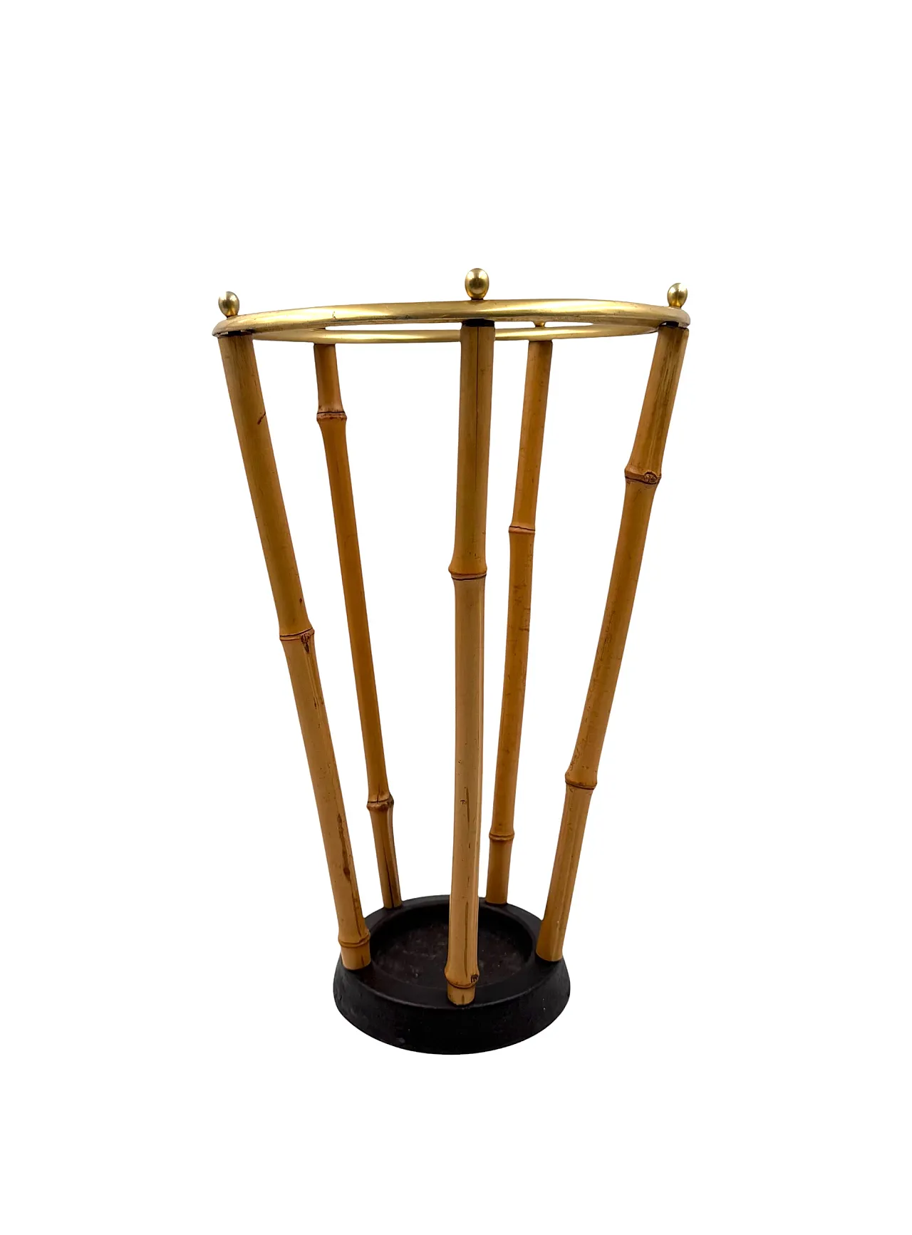 Hollywood Regency style bamboo umbrella stand, France 1970 3