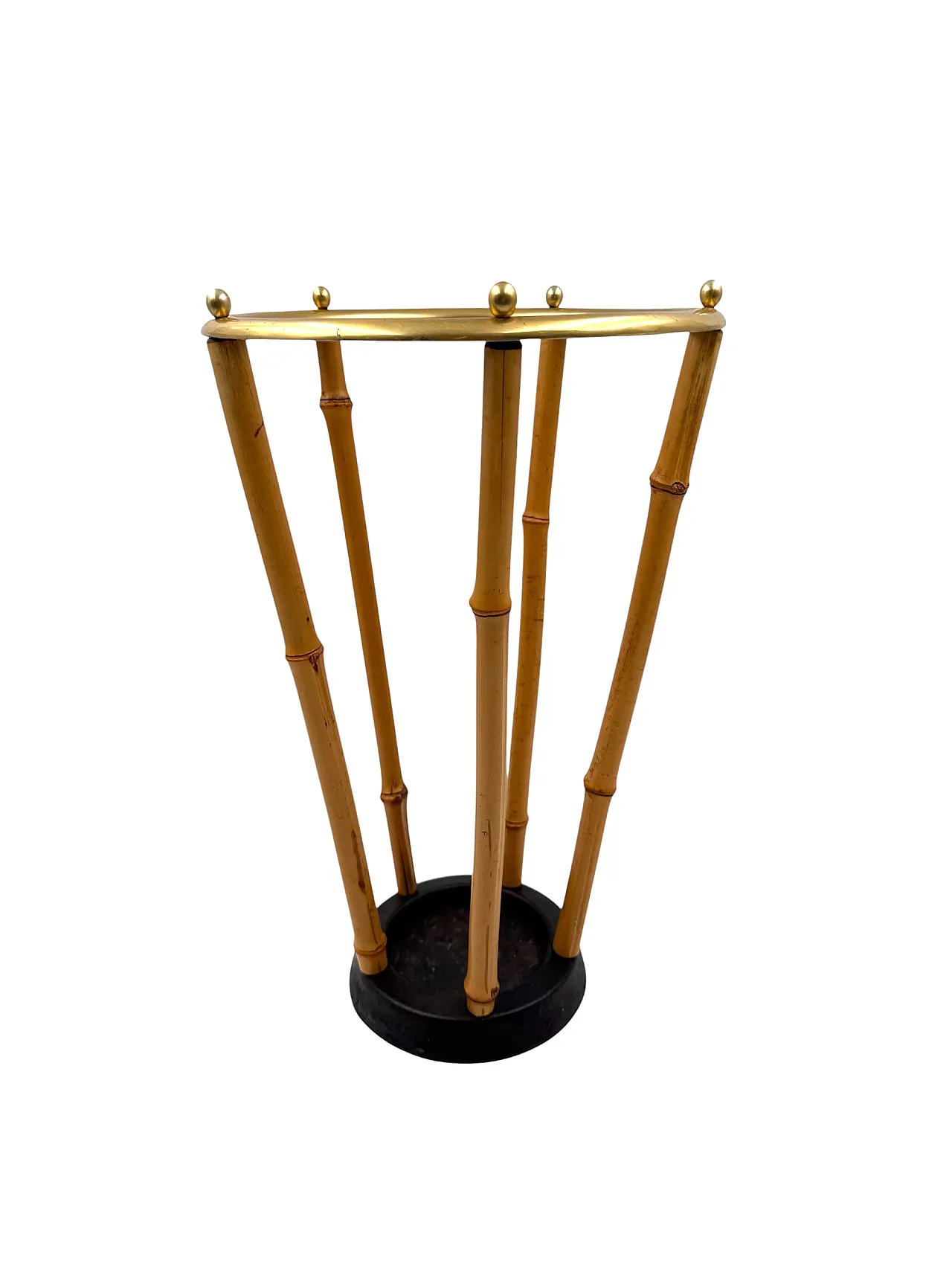Hollywood Regency style bamboo umbrella stand, France 1970 4
