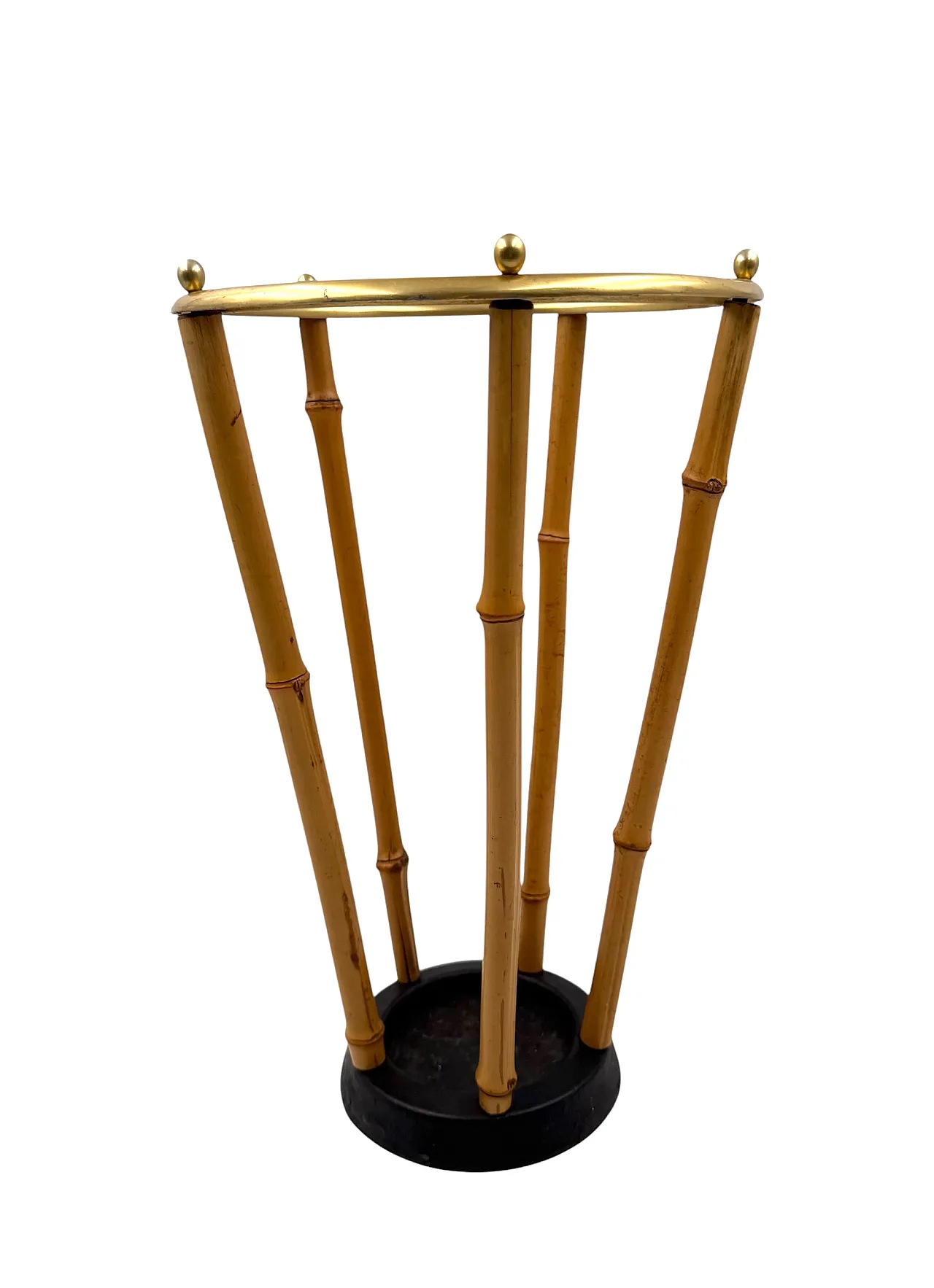 Hollywood Regency style bamboo umbrella stand, France 1970 5