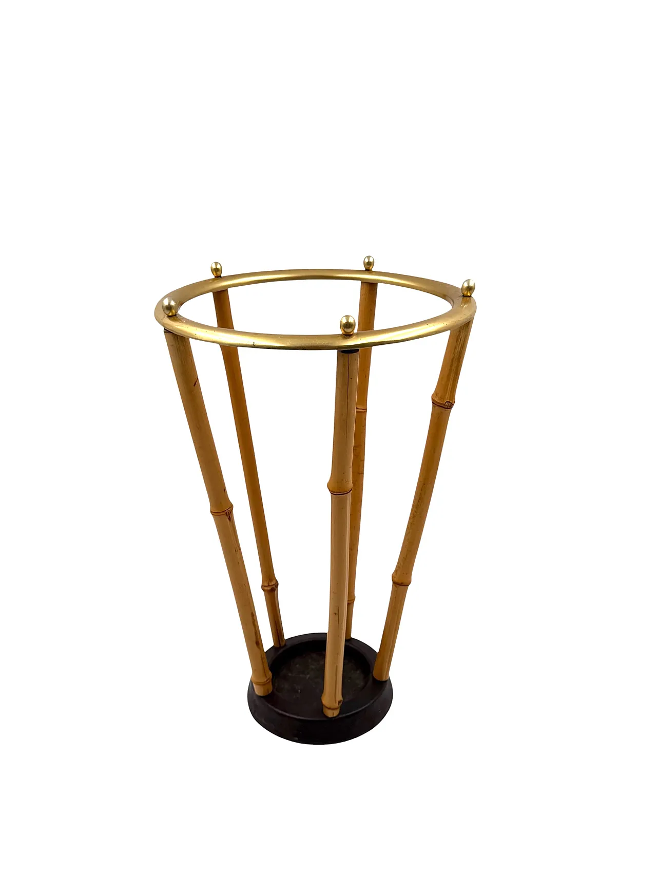 Hollywood Regency style bamboo umbrella stand, France 1970 7