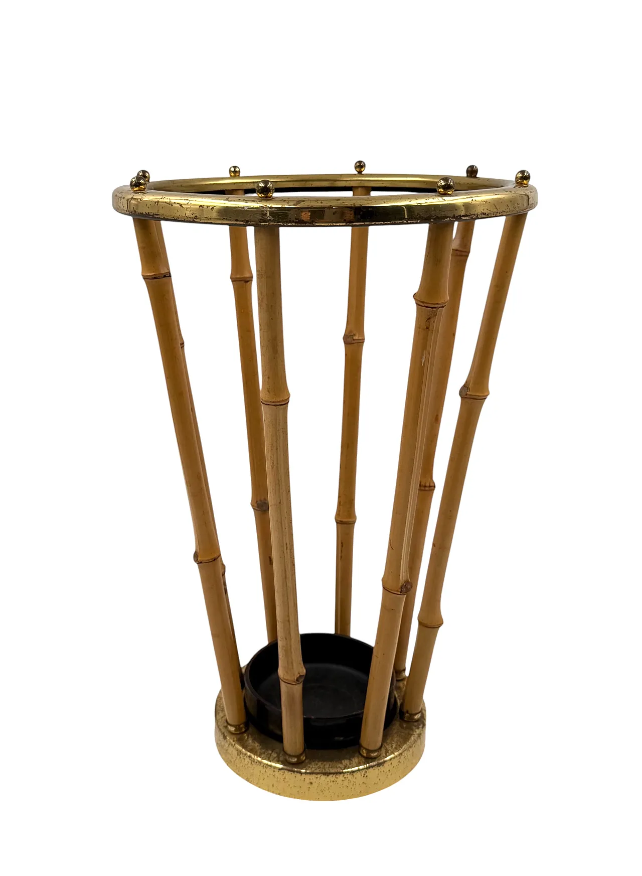 Hollywood Regency style bamboo umbrella stand, France 1970 1