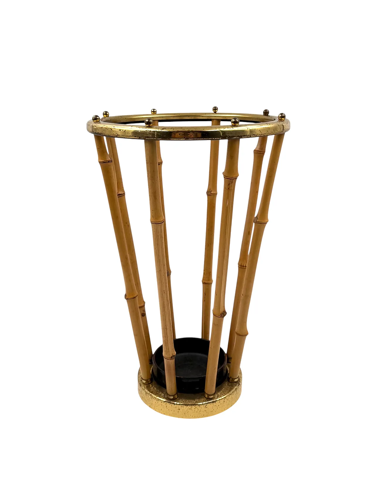 Hollywood Regency style bamboo umbrella stand, France 1970 3