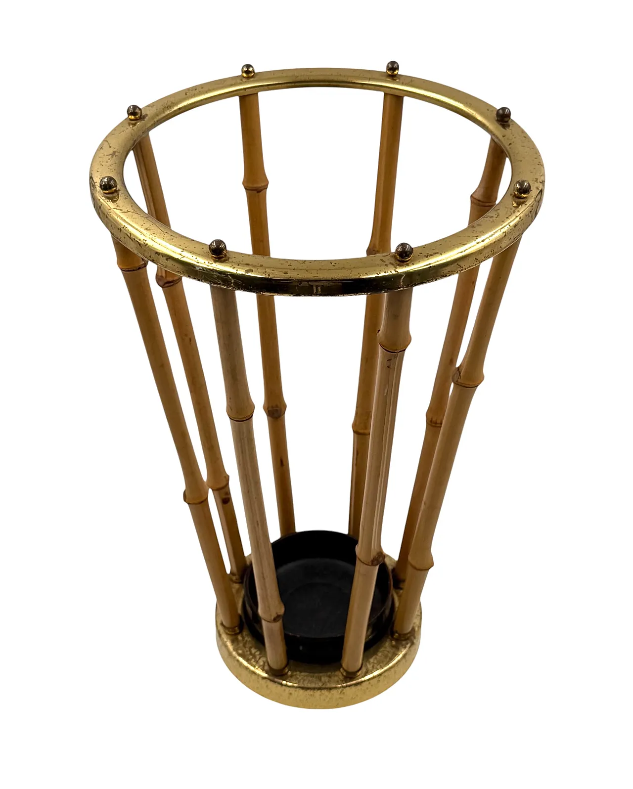 Hollywood Regency style bamboo umbrella stand, France 1970 7