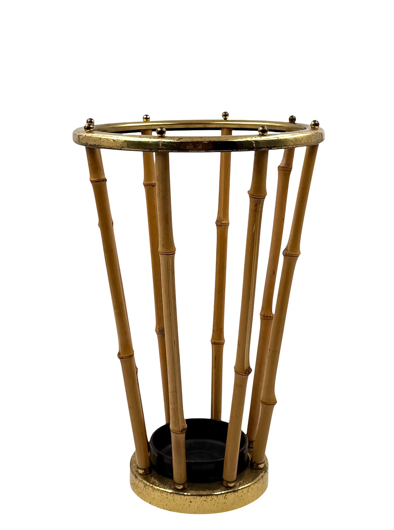 Hollywood Regency style bamboo umbrella stand, France 1970 8