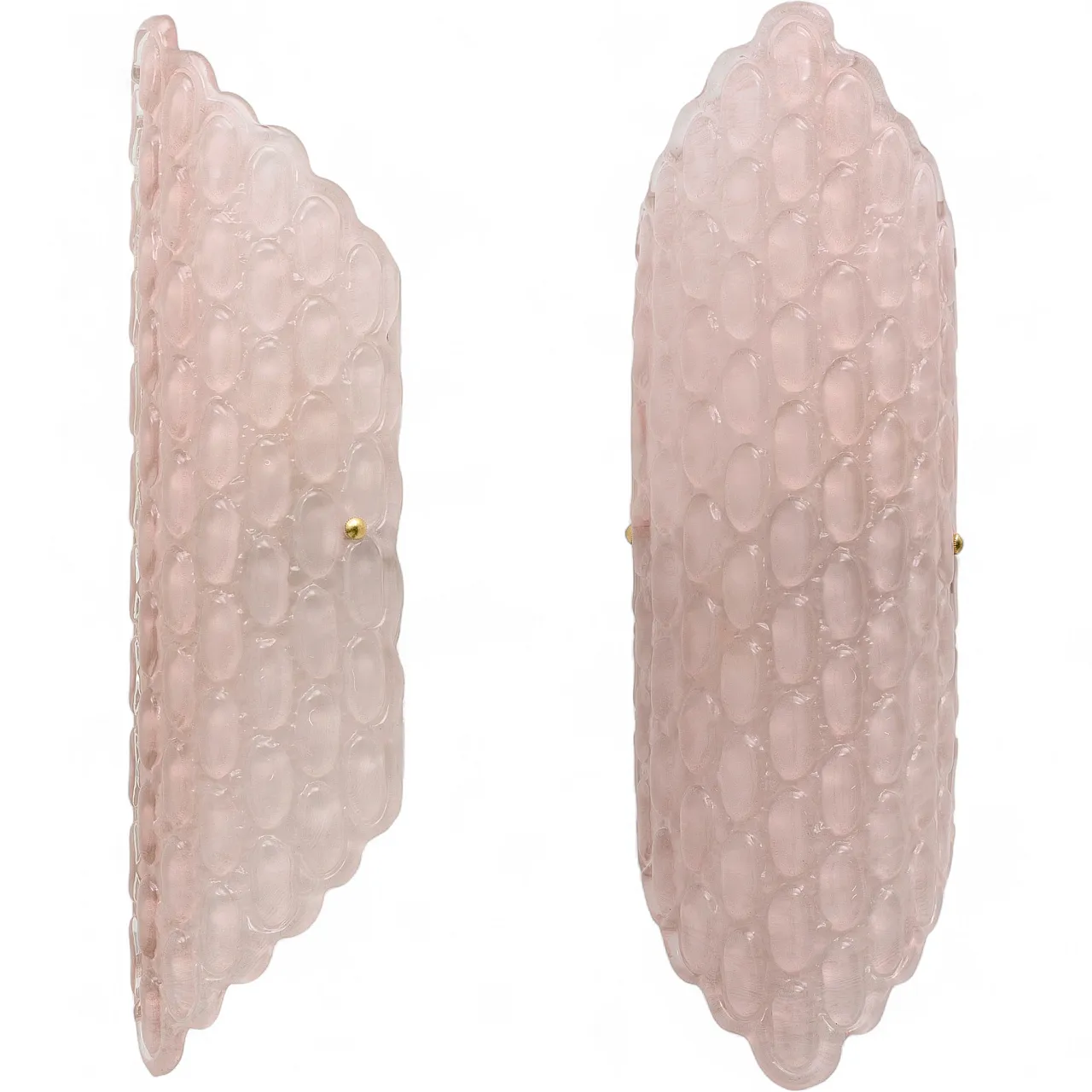 Pair of teardrop pink Murano glass wall lights, 2000s 10