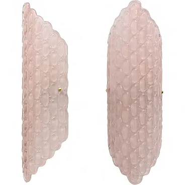 Pair of teardrop pink Murano glass wall lights, 2000s