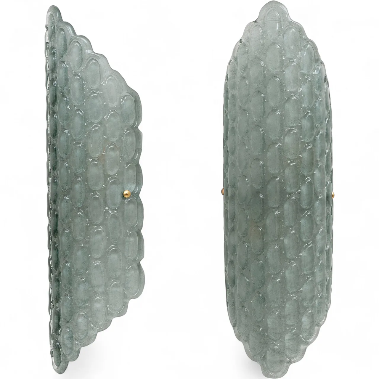 Pair of water green Murano glass wall lights, 2000s 10