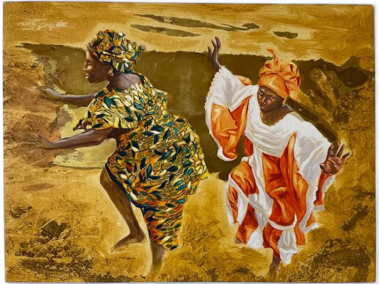 Dipinto di Ali Hassoun "Danzatrici" 1999 4