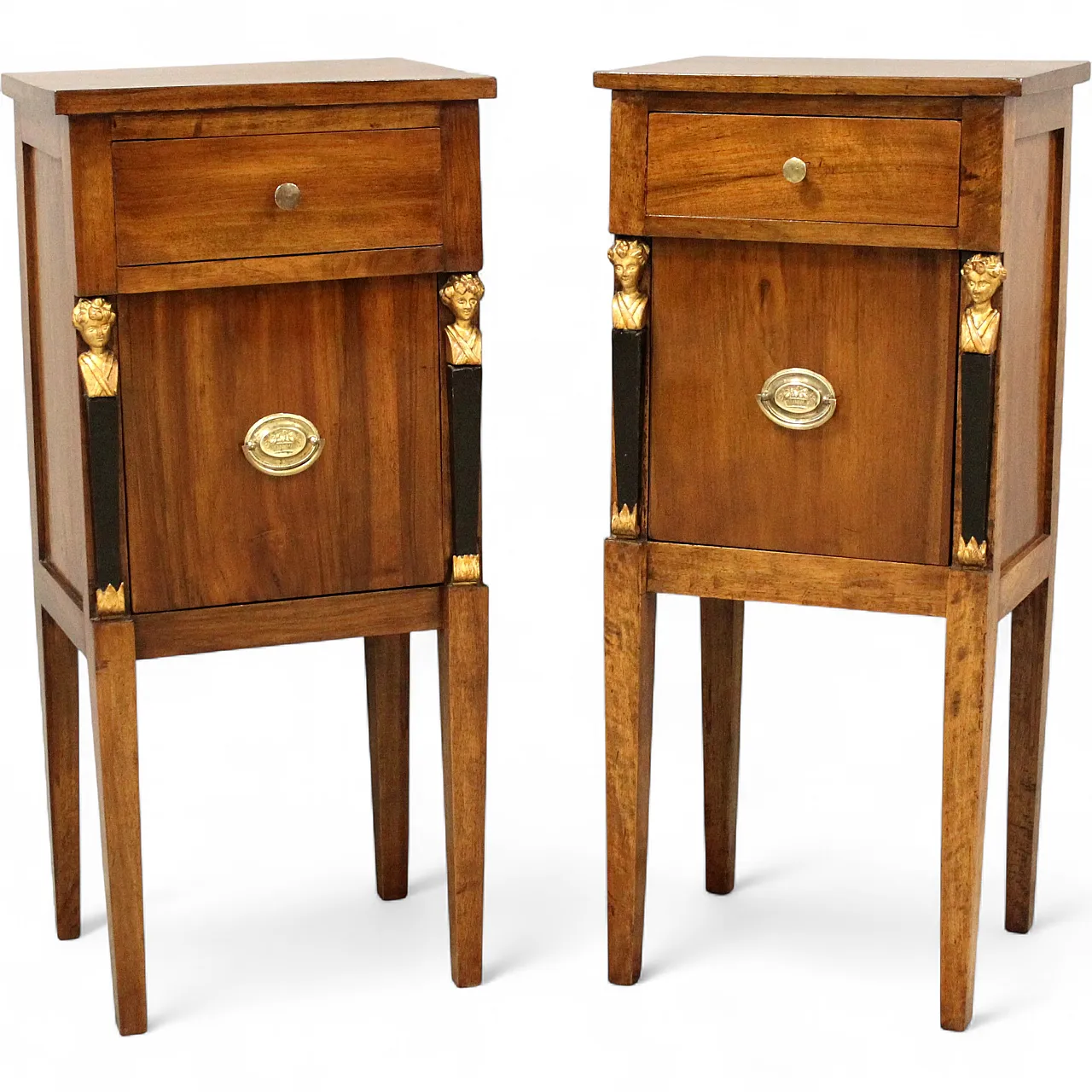 Pair of Direttorio bedside tables in walnut, 18th century 14