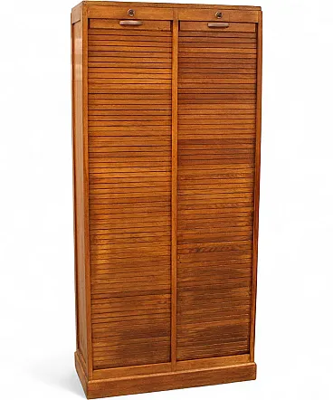 Filing cabinet with oak archive filing shutter, early 1900s