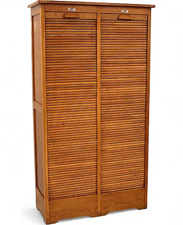Filing cabinet with oak archive filing shutter, early 1900s