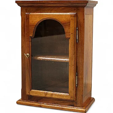 Hanging glass display cabinet in 19th century walnut