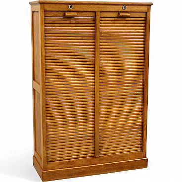 Filing cabinet with oak archive filing shutter, early 1900s