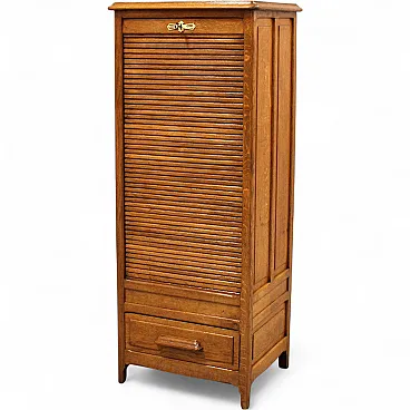 Filing cabinet with oak archive filing shutter, early 1900s