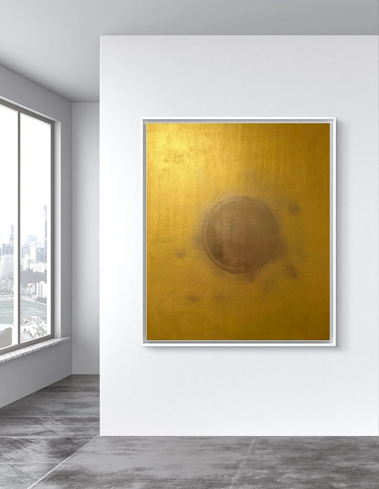 Gold Aura, dipinto ad acrilico di Sefer Güngör, anni 2000 10