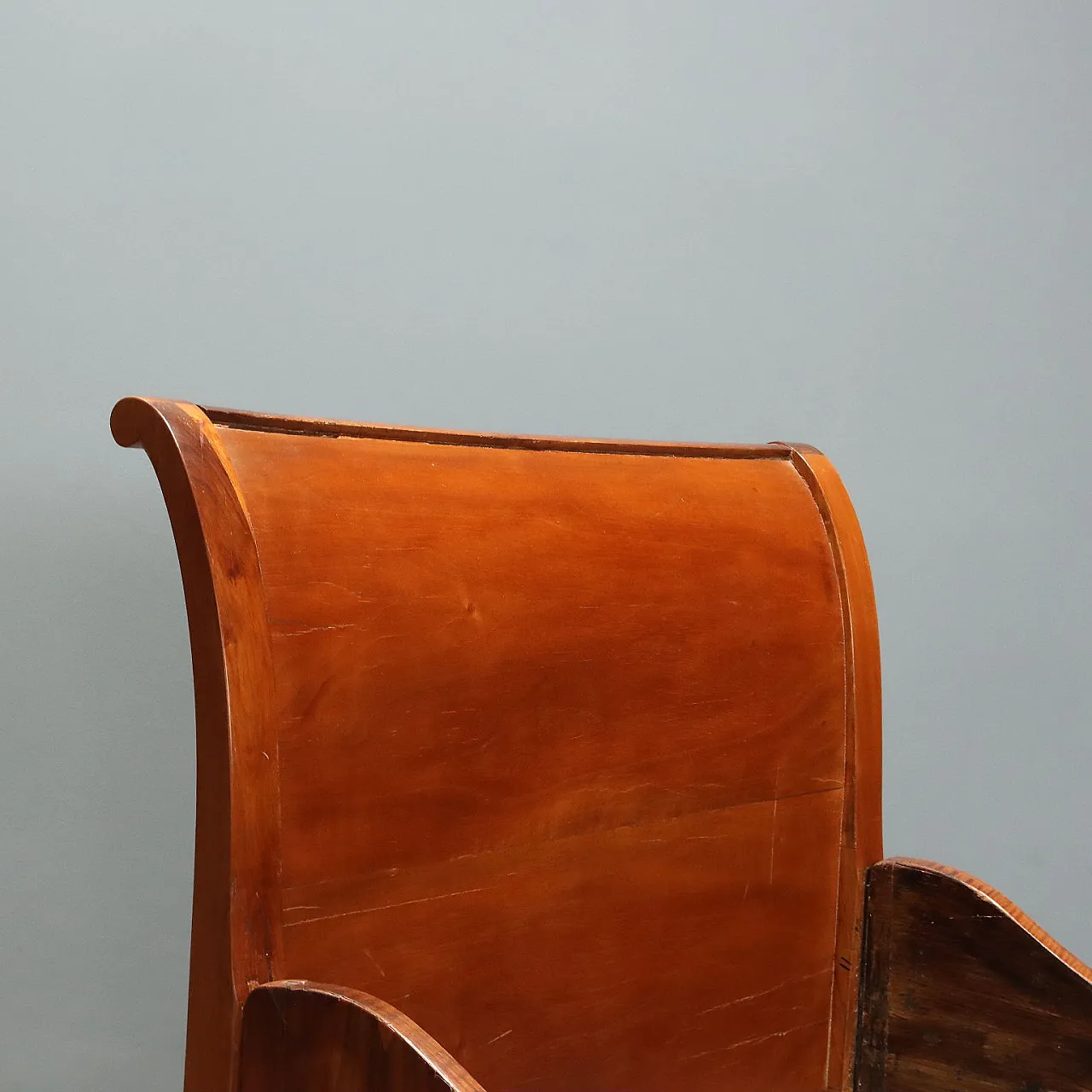 Single sleigh bed in walnut, late 19th century 4