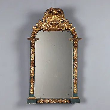 Carved and gilded wooden mirror, 19th century