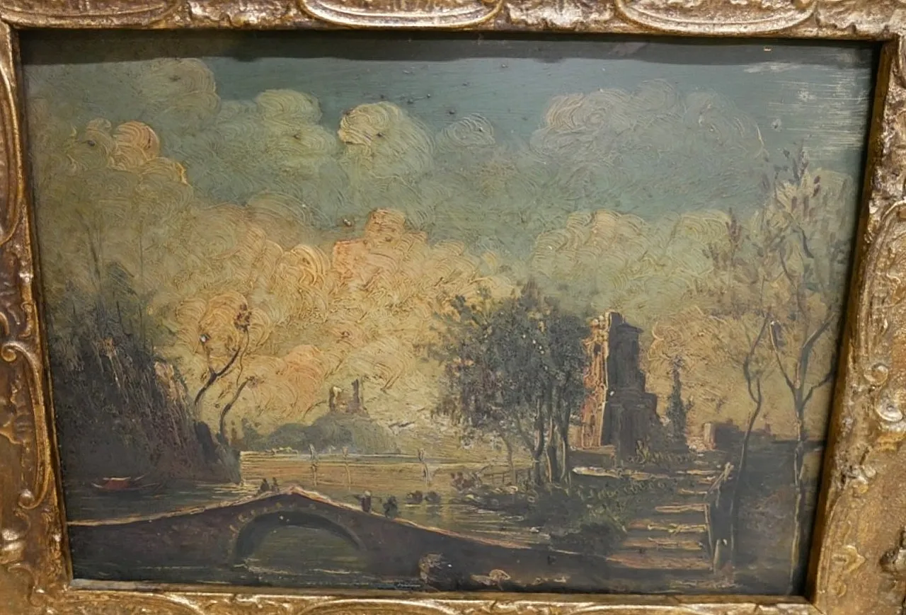 Paesaggio con rovine Dipinto ad olio, '800 9