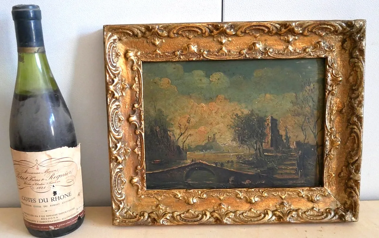 Paesaggio con rovine Dipinto ad olio, '800 10