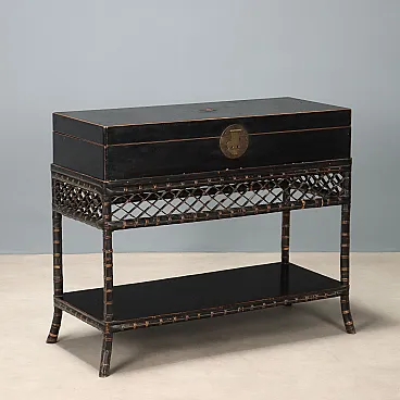 Baule in legno laccato in stile chinoiserie, '800